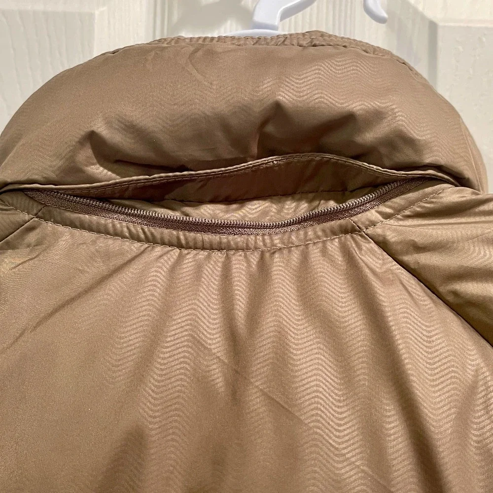 Nike Puffy Down &‎ Feathers Hooded Jacket Womens Sz XL Brown  .01 S-1295